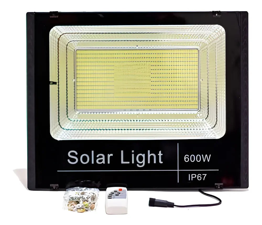 FOCO SOLAR LED 600W BLANCO FRÍO IMPERMEABLE EXTERIOR ALTA POTENCIA