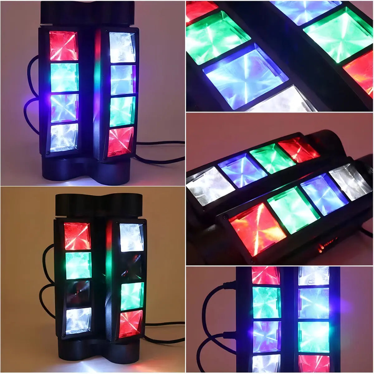 CABEZA MÓVIL LED SPIDER BEAM RGBW DMX 8X3W - LUZ DISCO PROFESIONAL