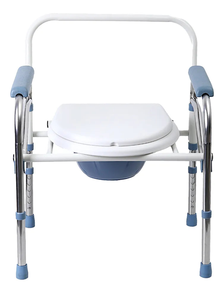 SILLA SANITARIA PLEGABLE AJUSTABLE ACERO INOXIDABLE ADULTO