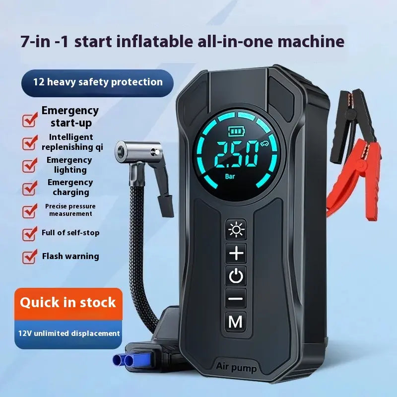 PARTIDOR DE BATERÍA 12V / 24V CON COMPRESOR DE AIRE USB DIGITAL