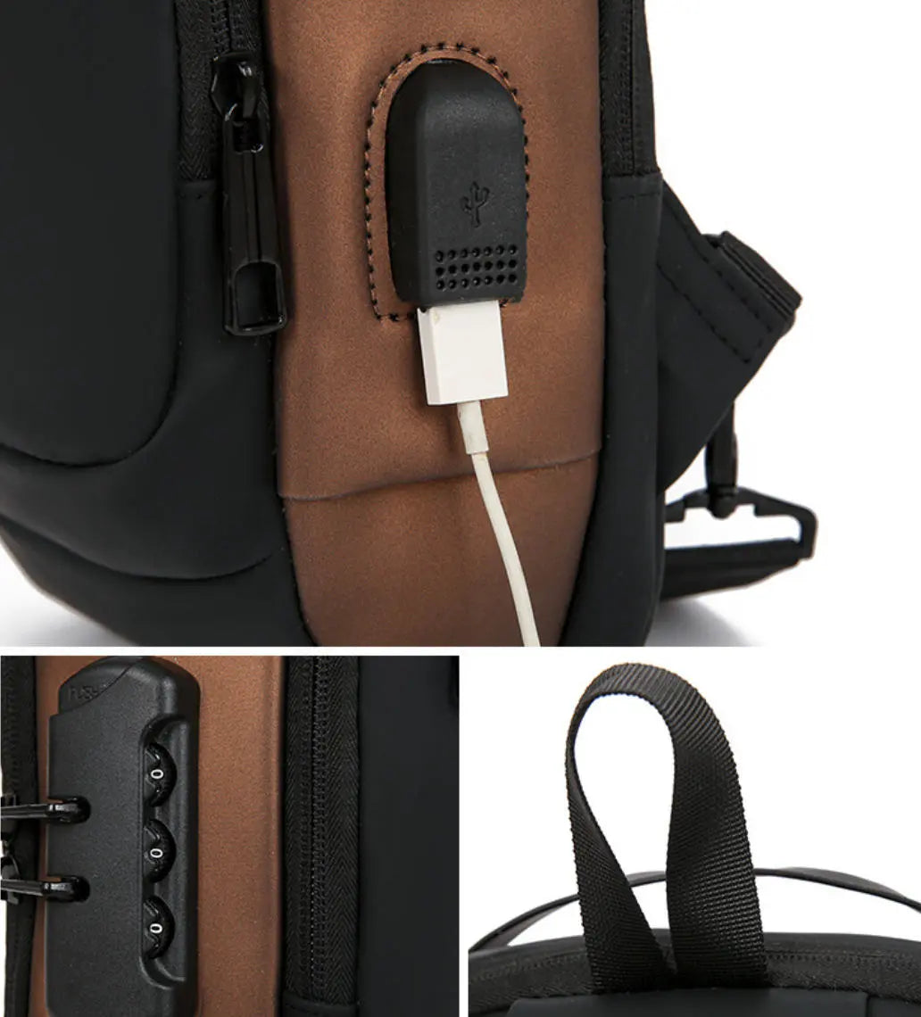 BOLSO BANANO CRUZADO ANTIRROBO IMPERMEABLE MULTIFUNCIONAL