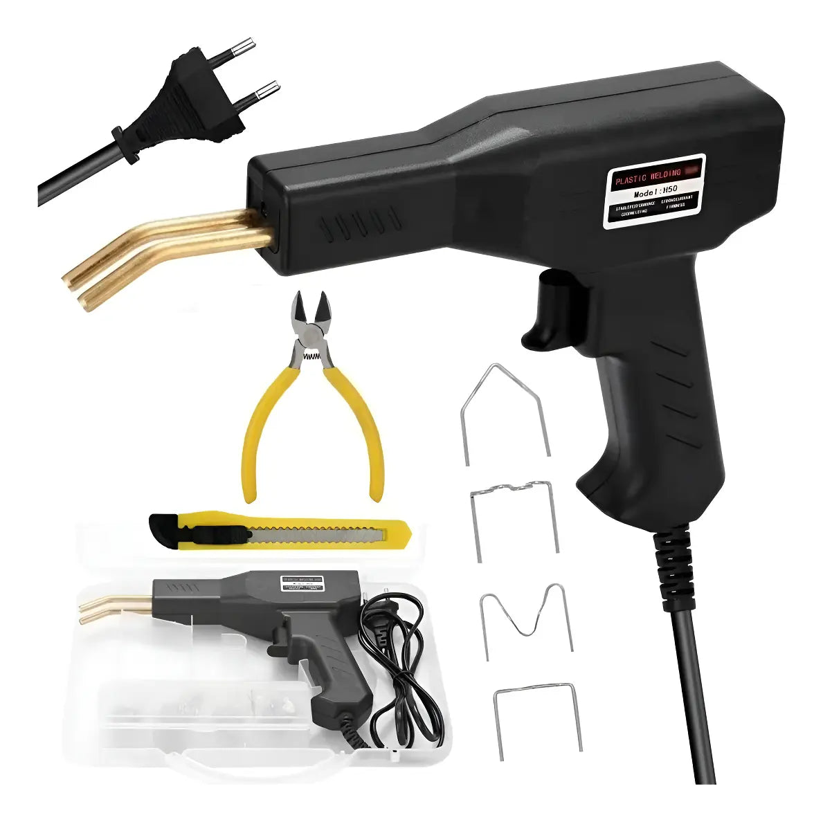 PISTOLA DE SOLDAR GRAPADORA DE PLÁSTICO CALIENTE 50W