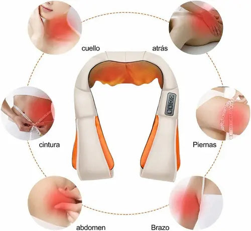 MASAJEADOR ELÉCTRICO PARA HOMBROS, CUELLO Y ESPALDA - ALIVIO Y RELAJACIÓN TOTAL