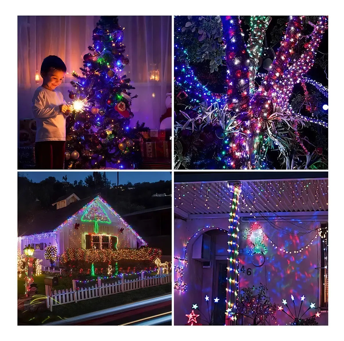 PACK DE 3 GUIRNALDAS DE HADAS MULTICOLOR - 100 LED, 10 METROS C/U, ENERGÍA SOLAR