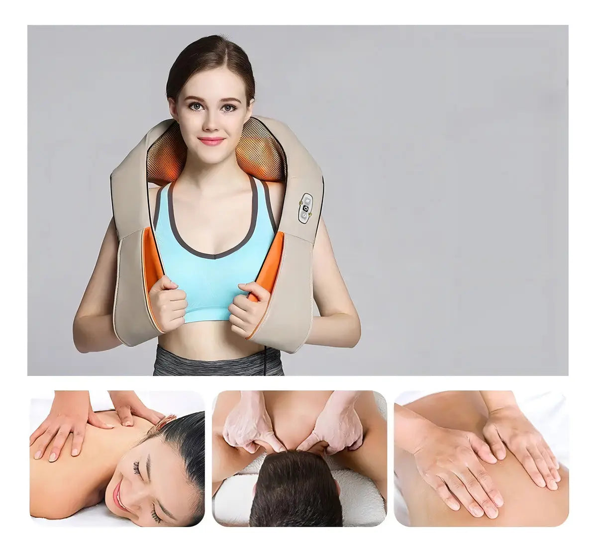 MASAJEADOR ELÉCTRICO PARA HOMBROS, CUELLO Y ESPALDA - ALIVIO Y RELAJACIÓN TOTAL