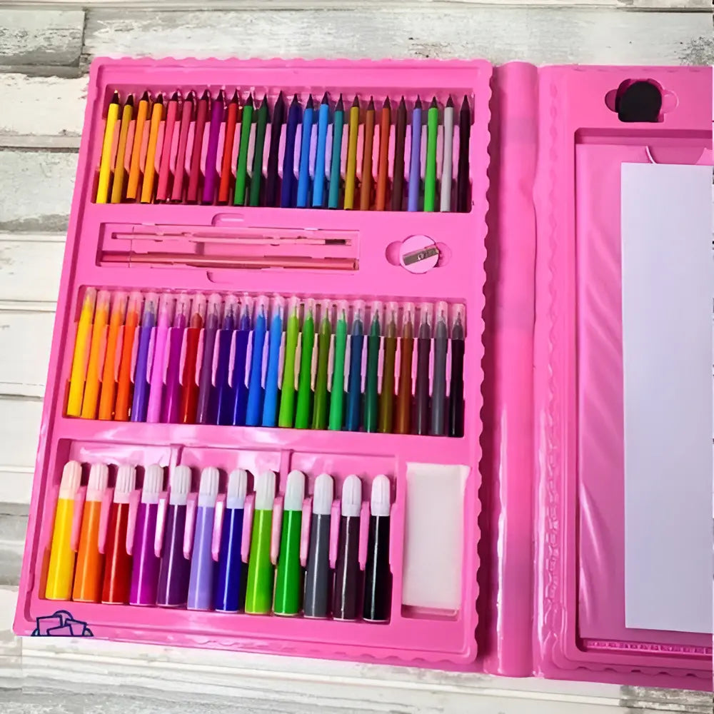 SET DE DIBUJO Y PINTURA 208 PIEZAS PORTÁTIL PARA NIÑOS