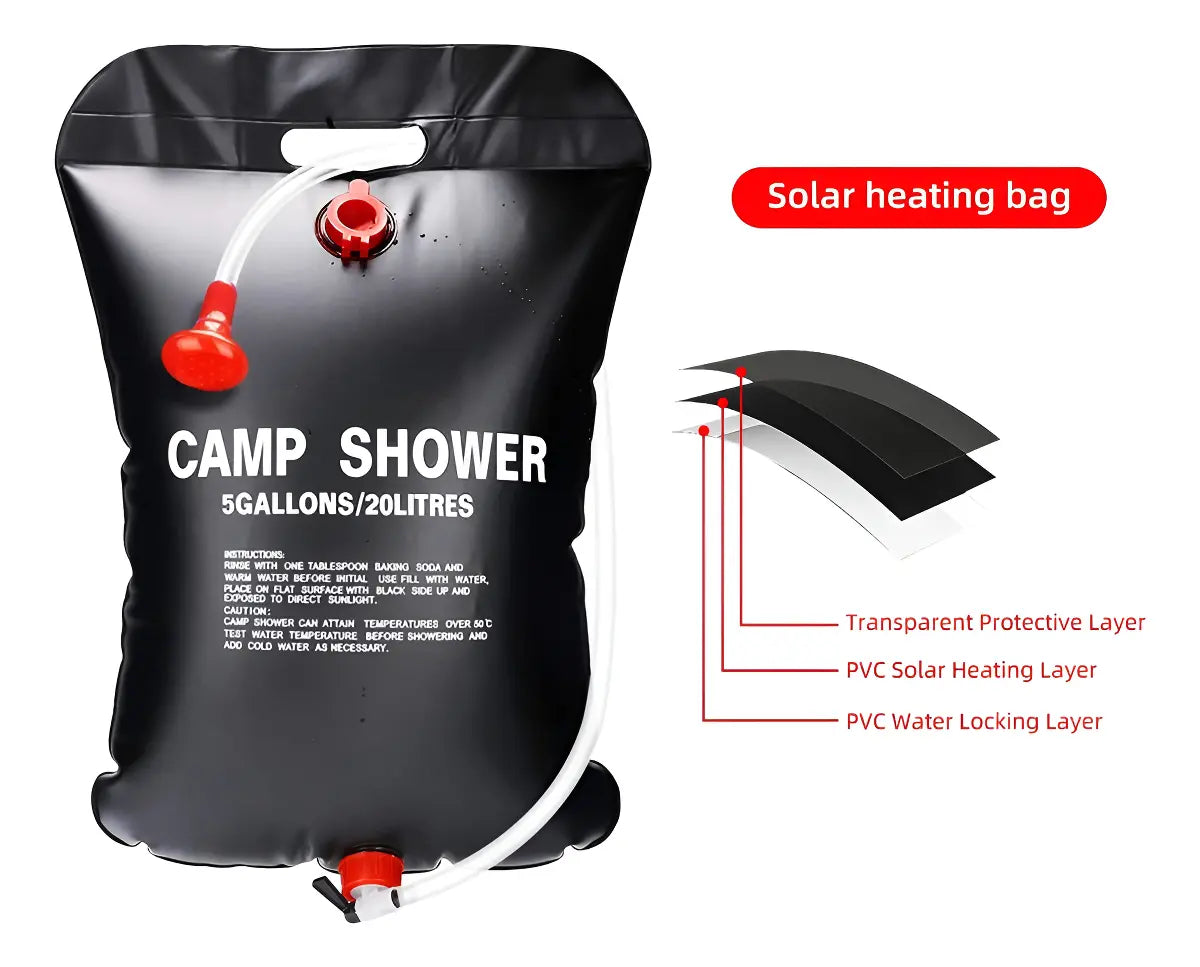 DUCHA PORTÁTIL CAMPING PLAYA 20L EXTERIOR COMPACTA