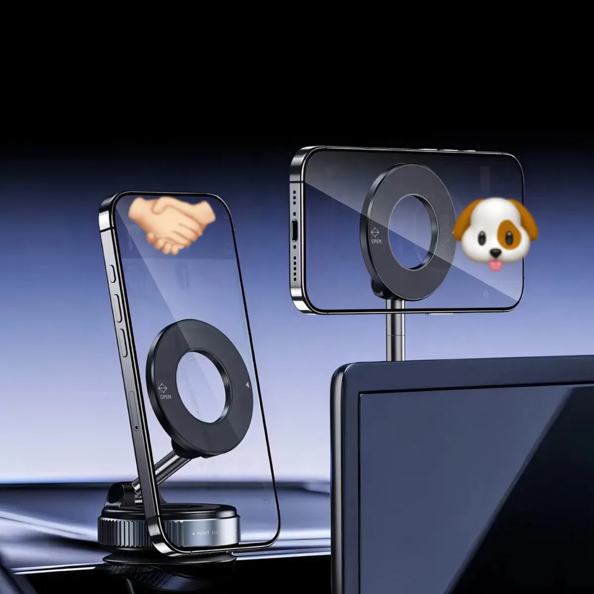 BASE CELULAR MAGNÉTICA CON VENTOSA ULTRA FUERTE PARA AUTO