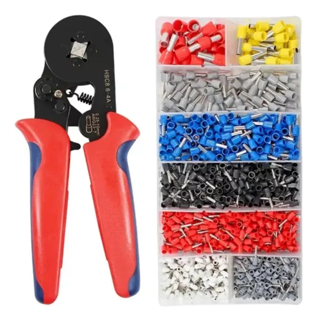 CRIMPADORA ALICATE PRENSA PELACABLE + KIT 1200 TERMINALES