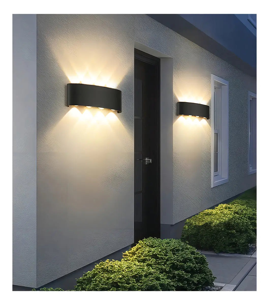 APLIQUE LED EXTERIOR DE PARED 8W LUZ CÁLIDA 3500K -NEGRA