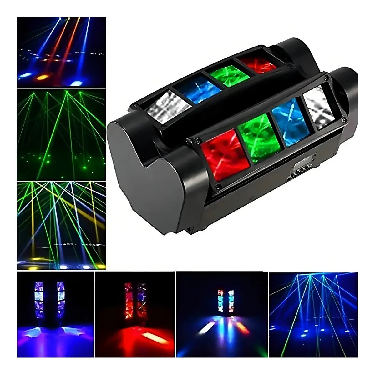 CABEZA MÓVIL LED SPIDER BEAM RGBW DMX 8X3W - LUZ DISCO PROFESIONAL