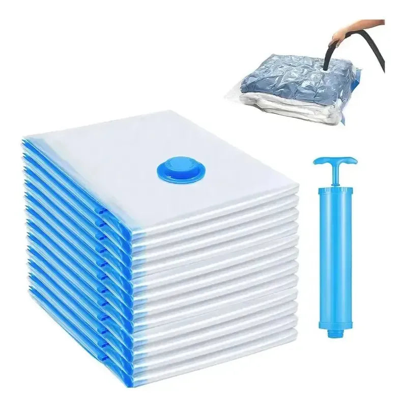 PACK X12 BOLSAS AL VACÍO PARA COMPRIMIR ROPA 50X60CM -AHORRA ESPACIO FÁCILMENTE
