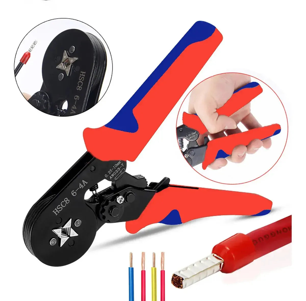 CRIMPADORA ALICATE PRENSA PELACABLE + KIT 1200 TERMINALES