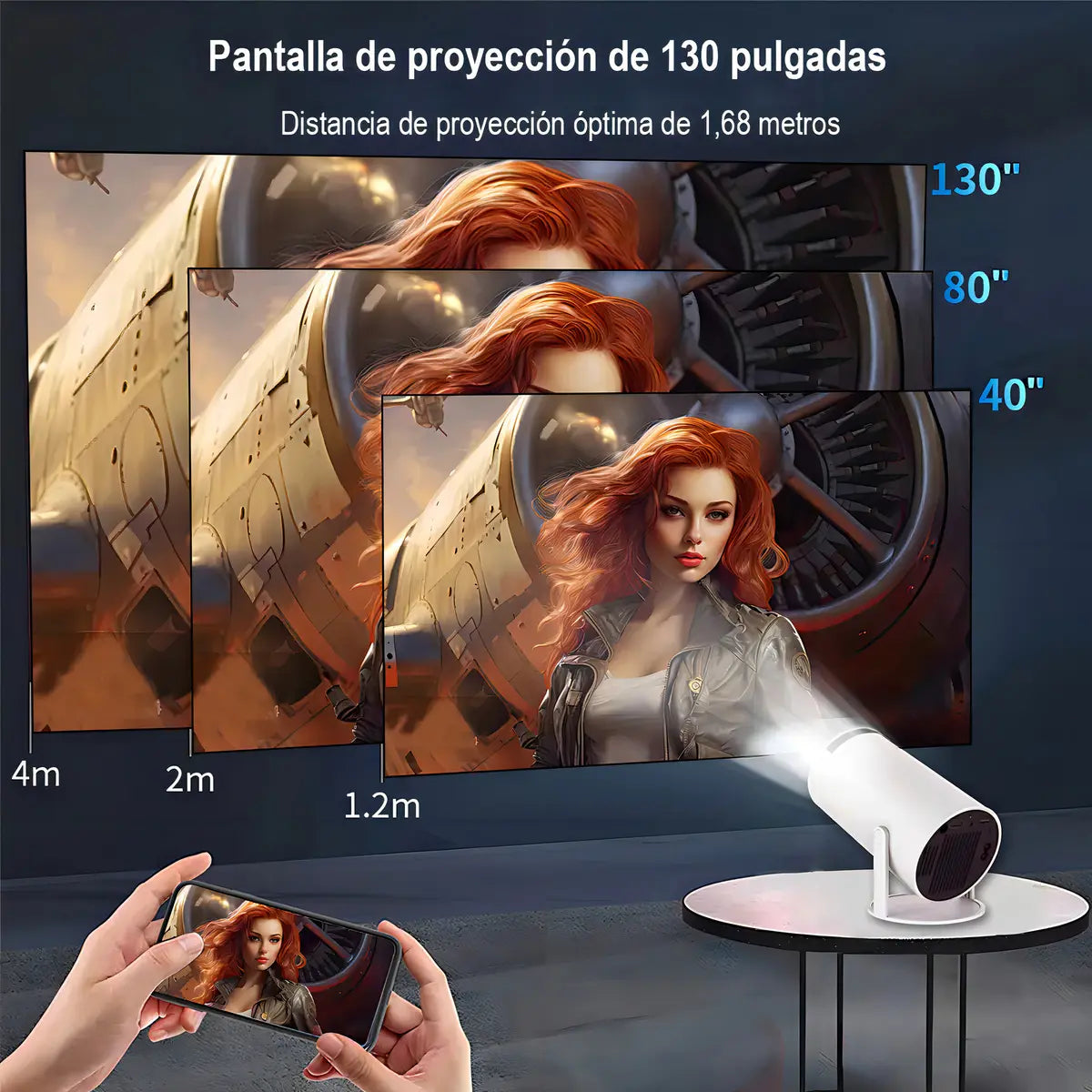 PROYECTOR PORTÁTIL HY300 ULTRA HD 4K WIFI BLUETOOTH