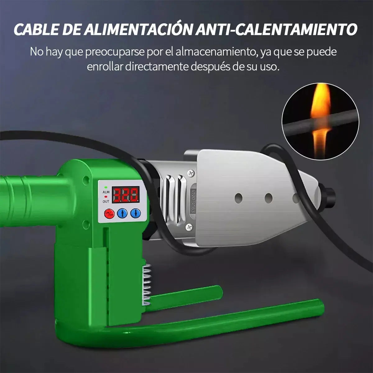 TERMOFUSOR KIT 1000W CON PANTALLA DIGITAL + 6 DADOS + TIJERAS PROFESIONALES