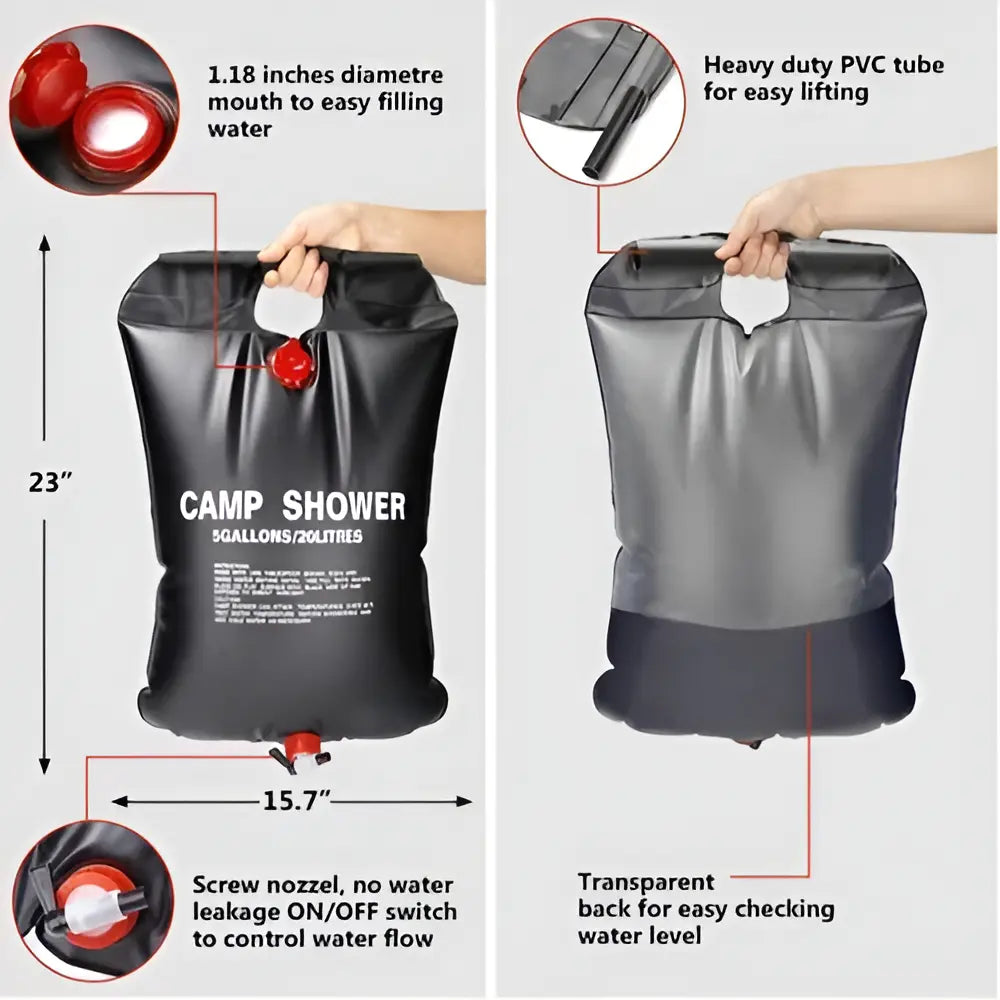DUCHA PORTÁTIL CAMPING PLAYA 20L EXTERIOR COMPACTA