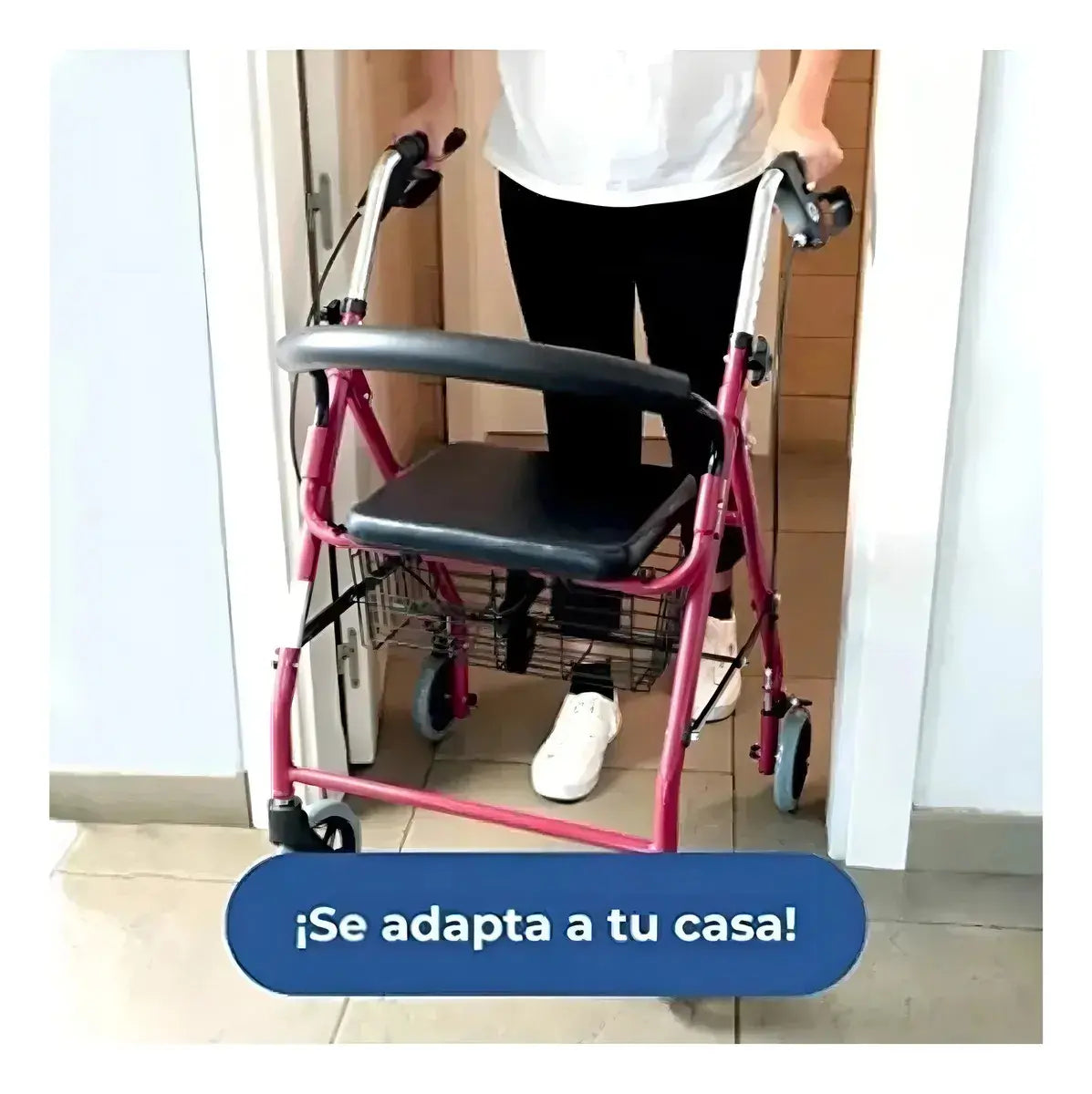 BURRITO ANDADOR ORTOPÉDICO PLEGABLE 6 RUEDAS CON FRENOS Y ASIENTO