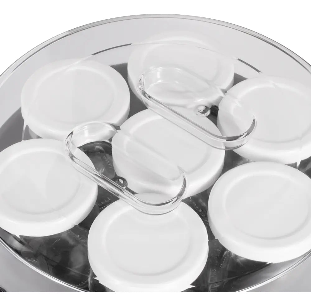 MÁQUINA FABRICANTE DE YOGURT 20W - 7 CUPOS COLOR PLATEADO