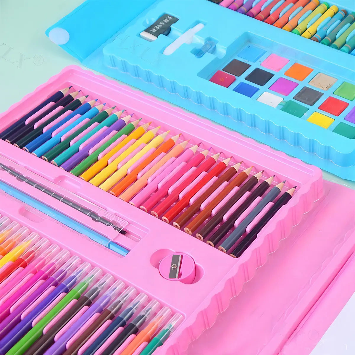 SET DE DIBUJO Y PINTURA 208 PIEZAS PORTÁTIL PARA NIÑOS