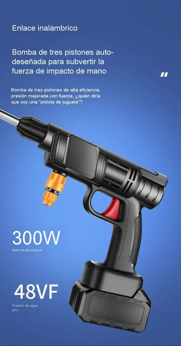 HIDROLAVADORA INALÁMBRICA ALTA PRESIÓN + 2 BATERÍAS + ACCESORIOS