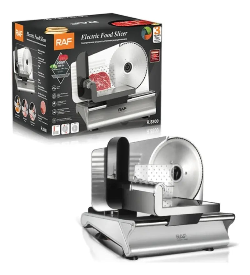 CORTADORA REBANADORA DE CARNE Y FIAMBRE ELÉCTRICO RAF R.8800 200W