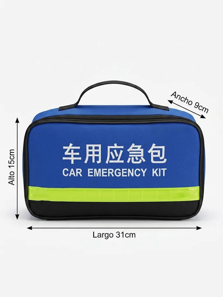 KIT DE EMERGENCIA PARA AUTO BOLSO SEGURIDAD VIAL 6 PIEZAS