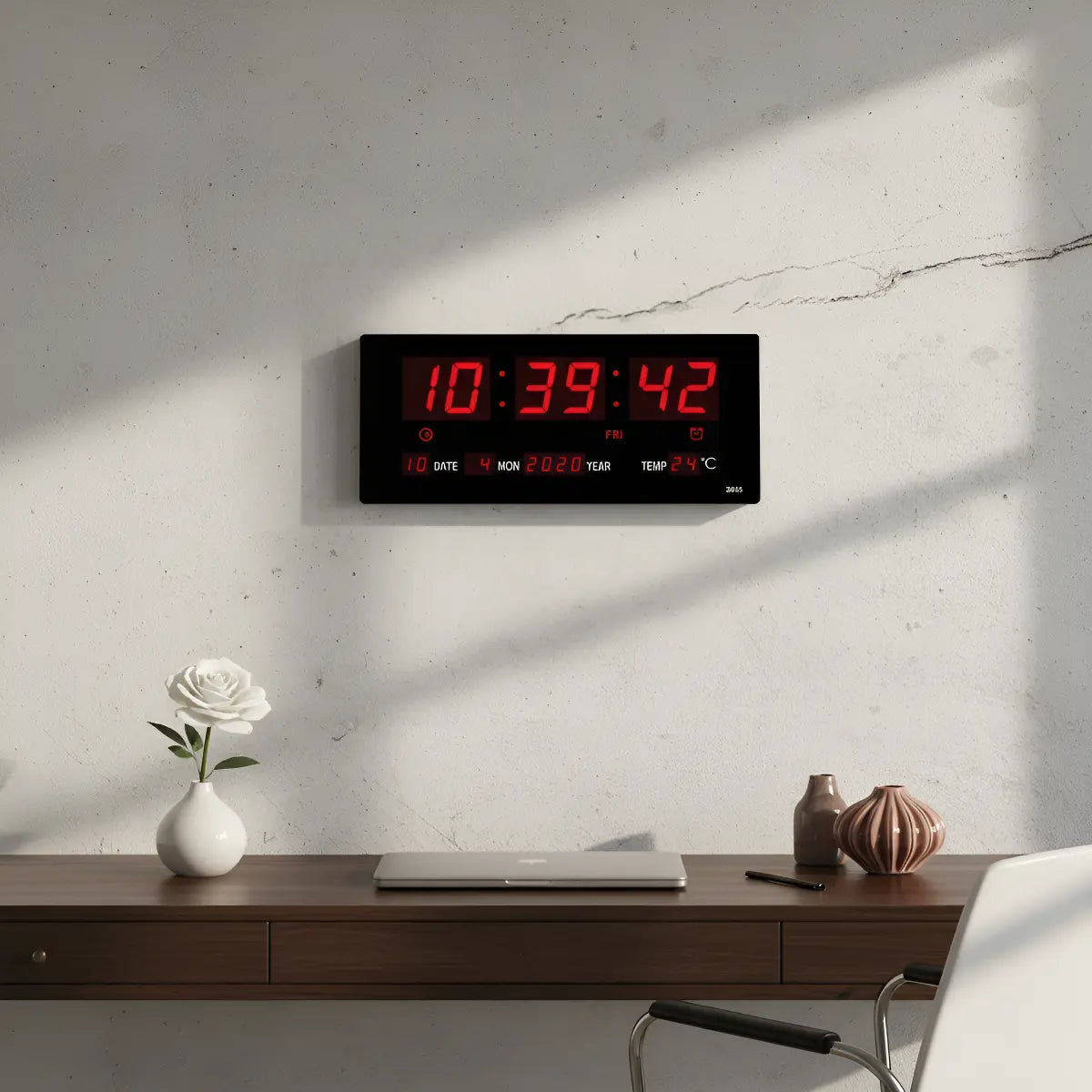 RELOJ DIGITAL DE PARED CON PANTALLA LED MAKA -NEGRO