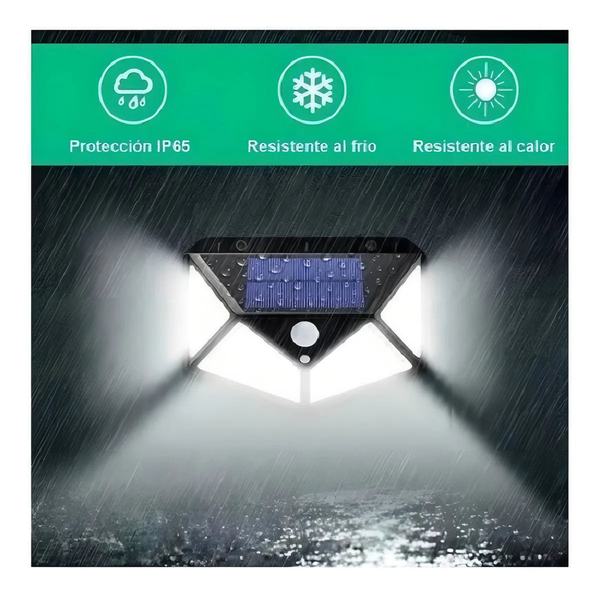 PACK 4 APLIQUES LÁMPARA SOLAR EXTERIOR 100 LED CUADRADO