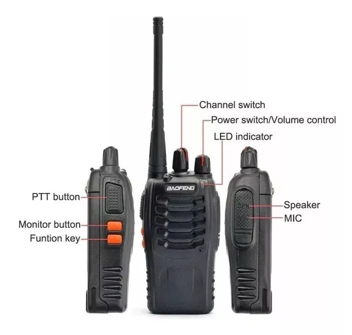 PACK 4 WALKIE TALKIES BAOFENG BF-888S - COMUNICACIÓN SEGURA Y EFECINETE