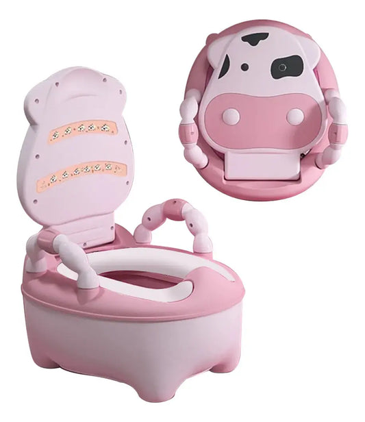 PELELA BACINICA BAÑO INFANTIL VAQUITA CON COJÍN BLANDO -COLOR ROSA