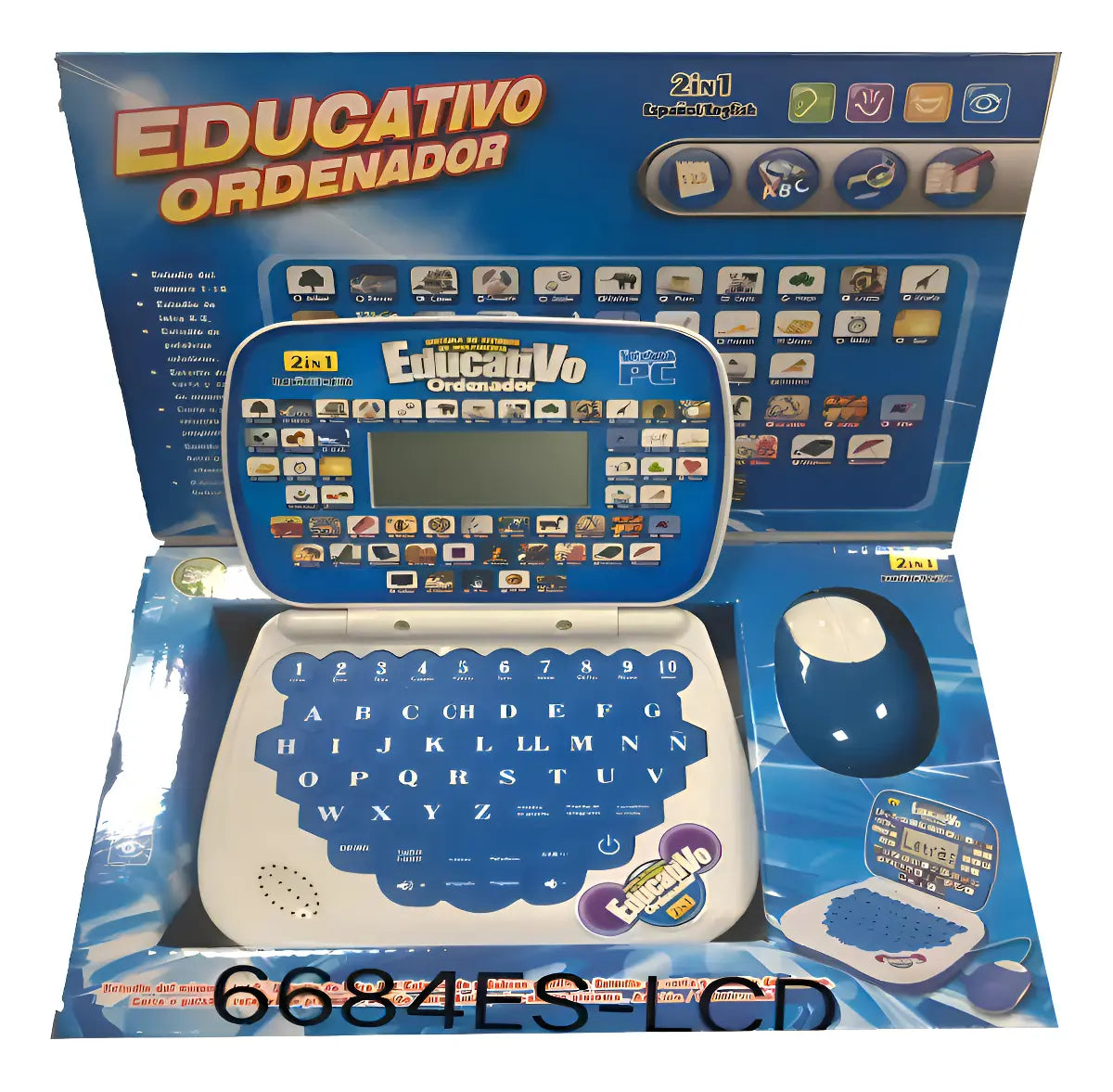 LAPTOP DE JUGUETE DIDÁCTICA EDUCATIVA CON PANTALLA- AZUL