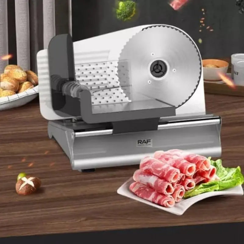 CORTADORA REBANADORA DE CARNE Y FIAMBRE ELÉCTRICO RAF R.8800 200W
