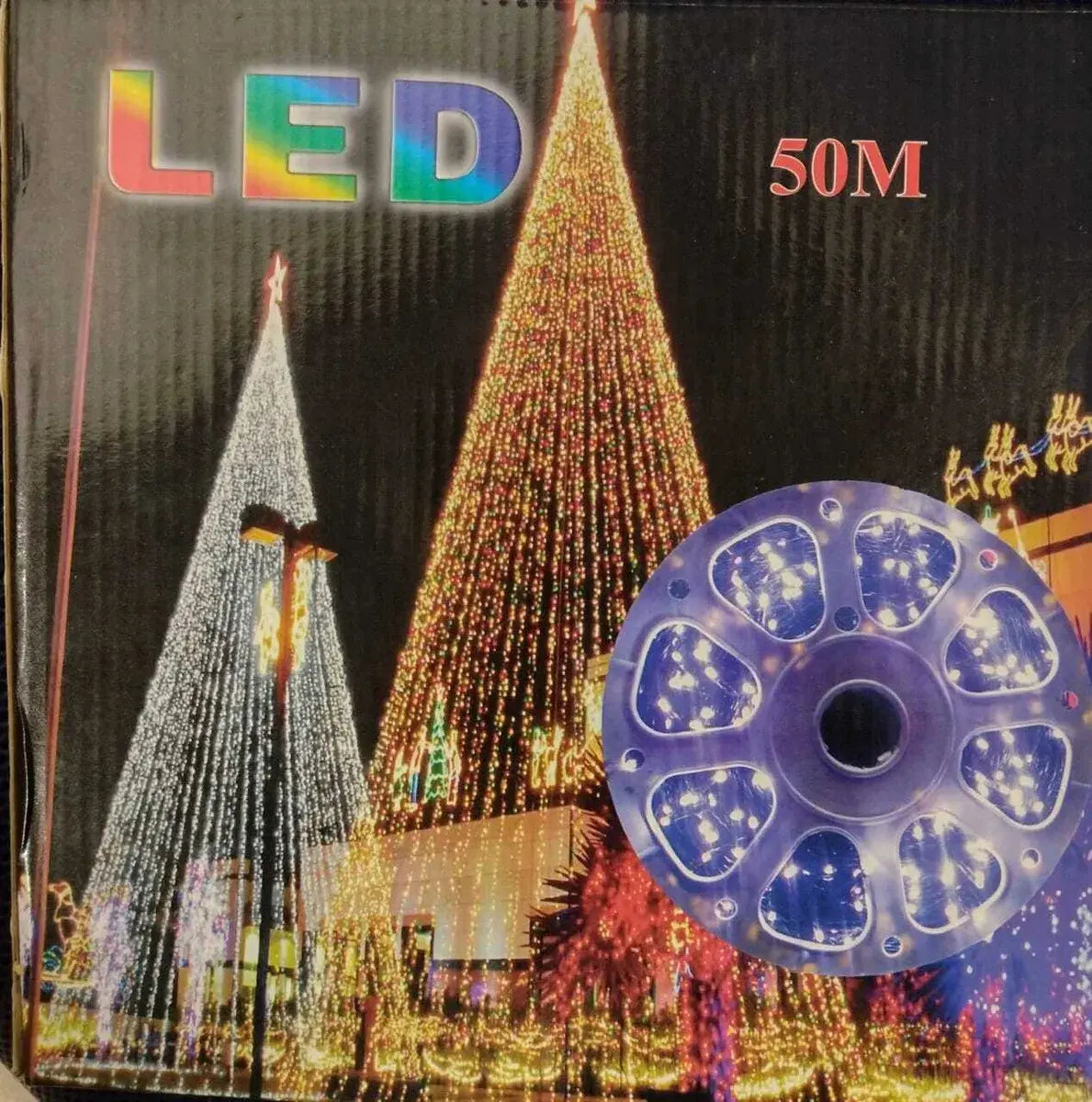 ROLLO DE LUCES LED 50 METROS A CORRIENTE LUZ CÁLIDA - DECORACIÓN NAVIDAD INTERIOR Y EXTERIOR