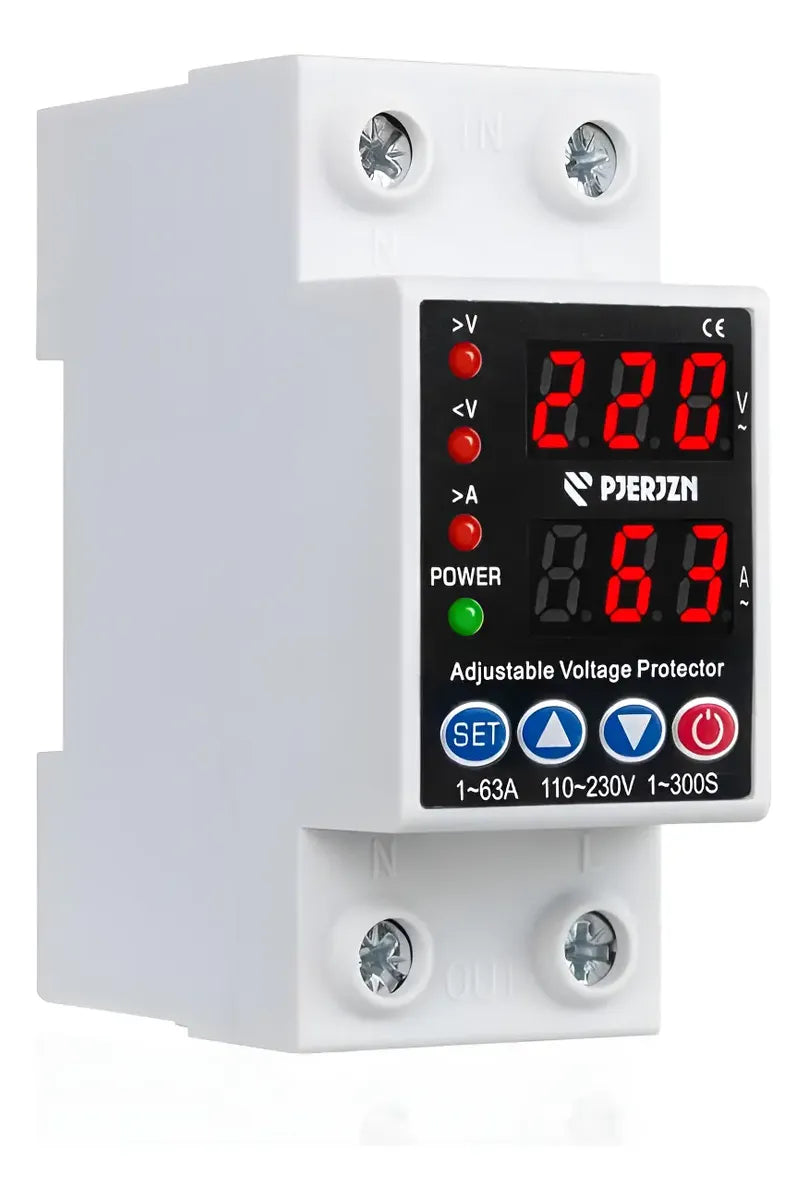 PROTECTOR SOBRE VOLTAJE Y CORRINETE AJUSTABLE 63A 220V