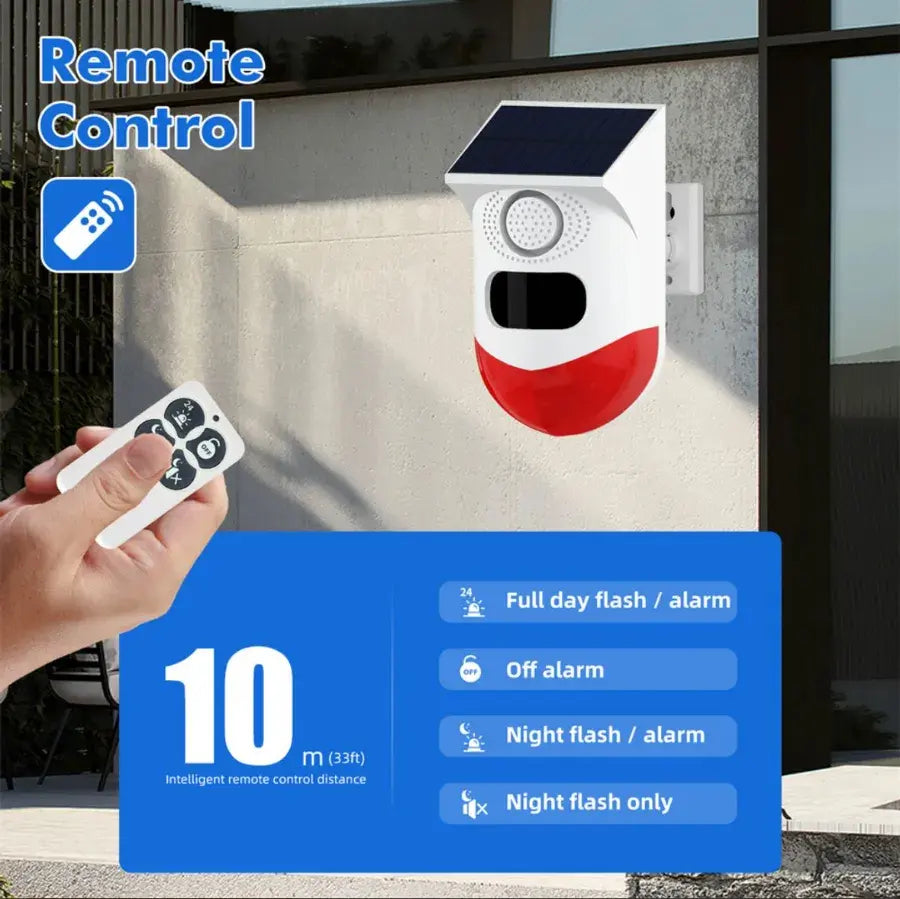 ALARMA SOLAR INTELIGENTE WIFI CON SENSOR INFRARROJO + CONTROL REMOTO
