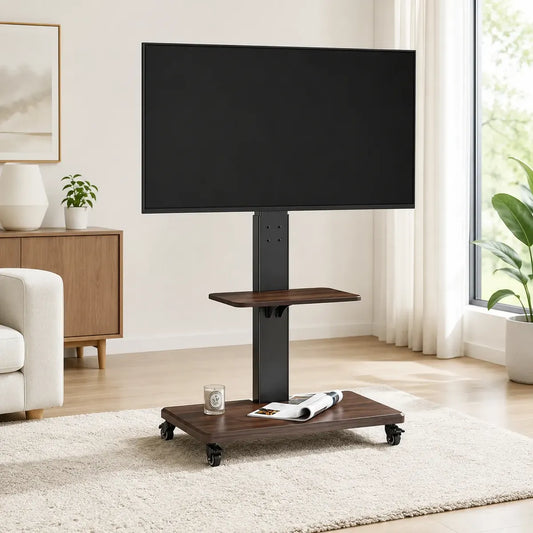 SOPORTE TV PEDESTAL CON RUEDAS UNIVERSAL 26 A 75 PULGADAS
