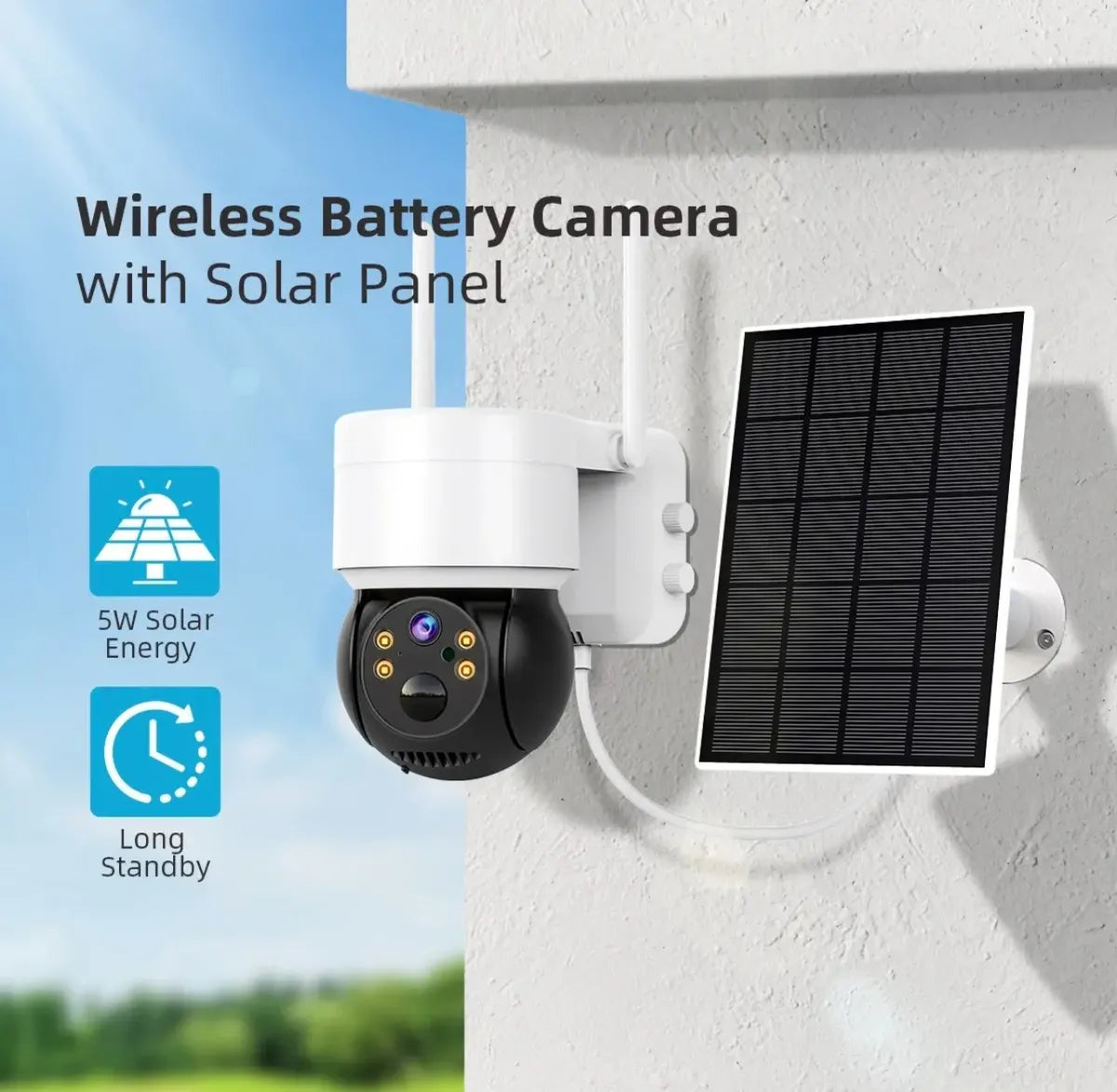 CÁMARA SOLAR EXTERIOR IP 1080P INALÁMBRICA 360° Q66 JH