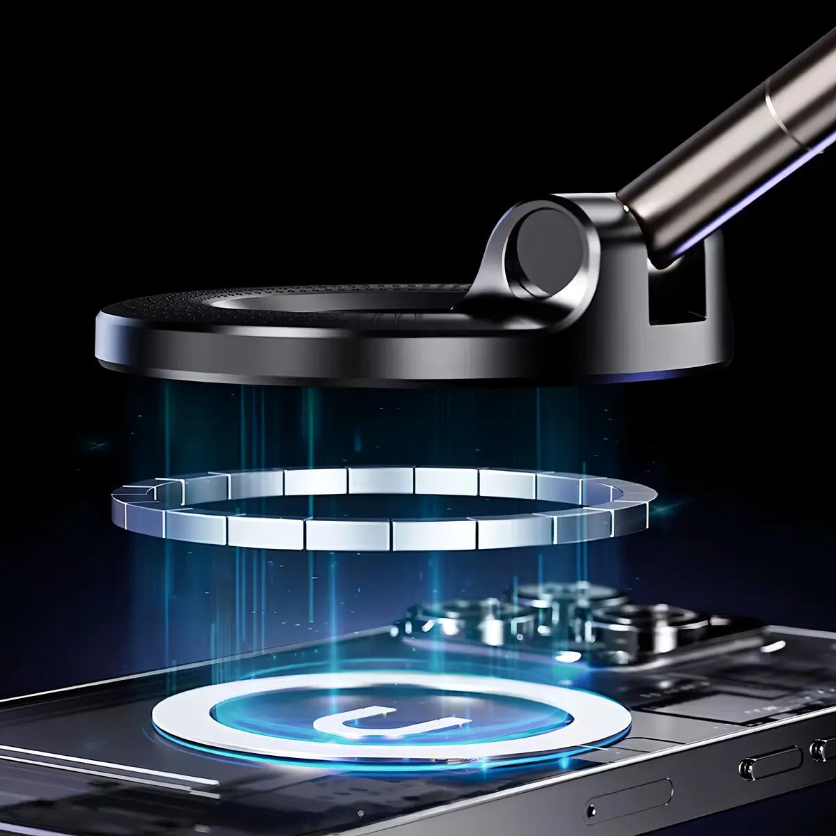 BASE CELULAR MAGNÉTICA CON VENTOSA ULTRA FUERTE PARA AUTO