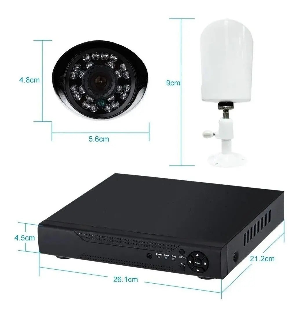 KIT 4 CÁMARAS SEGURIDAD WIFI HD 1080P DVR VISIÓN NOCTURNA