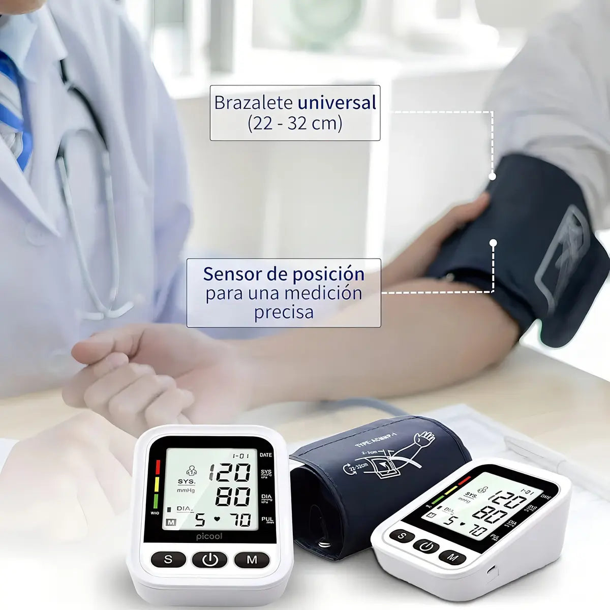 TENSIÓMETRO DIGITAL DE BRAZO AUTOMÁTICO CON PANTALLA LCD