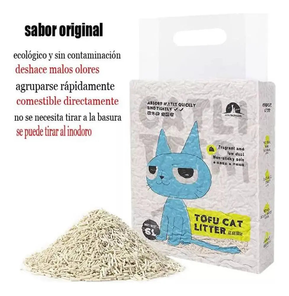 ARENA BIODEGRADABLE PARA GATO TOFU AROMA ORIGINAL 6L