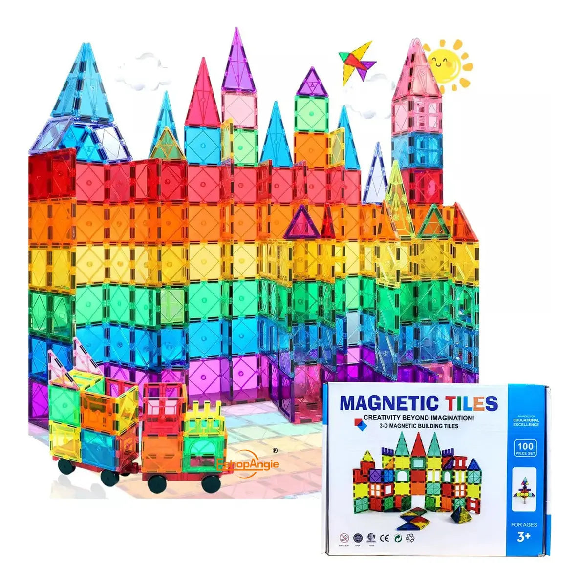 JUEGO DE BLOQUES DE CONSTRUCCIÓN MAGNÉTICOS 3D 100 PIEZAS