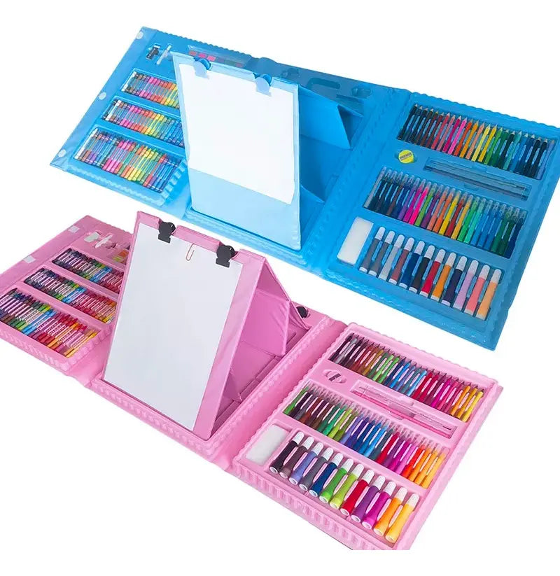 SET DE DIBUJO Y PINTURA 208 PIEZAS PORTÁTIL PARA NIÑOS