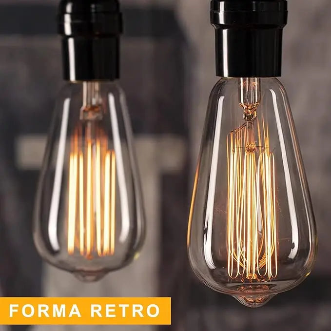 PACK X10 AMPOLLETAS FILAMENTO LED EDISON RETRO VINTAGE 4W
