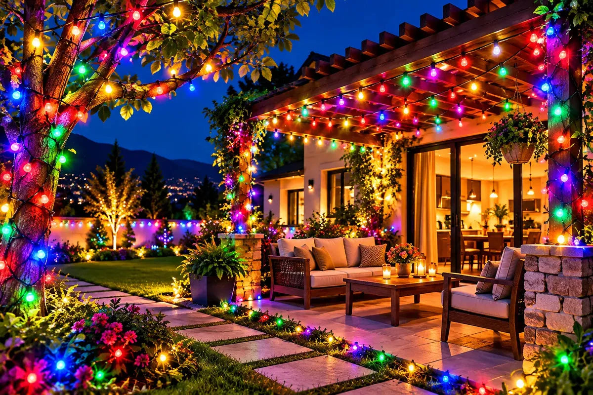 ROLLO DE LUCES LED SOLARES MULTICOLOR 50 METROS - 300 LED PARA EXTERIOR E INTERIOR