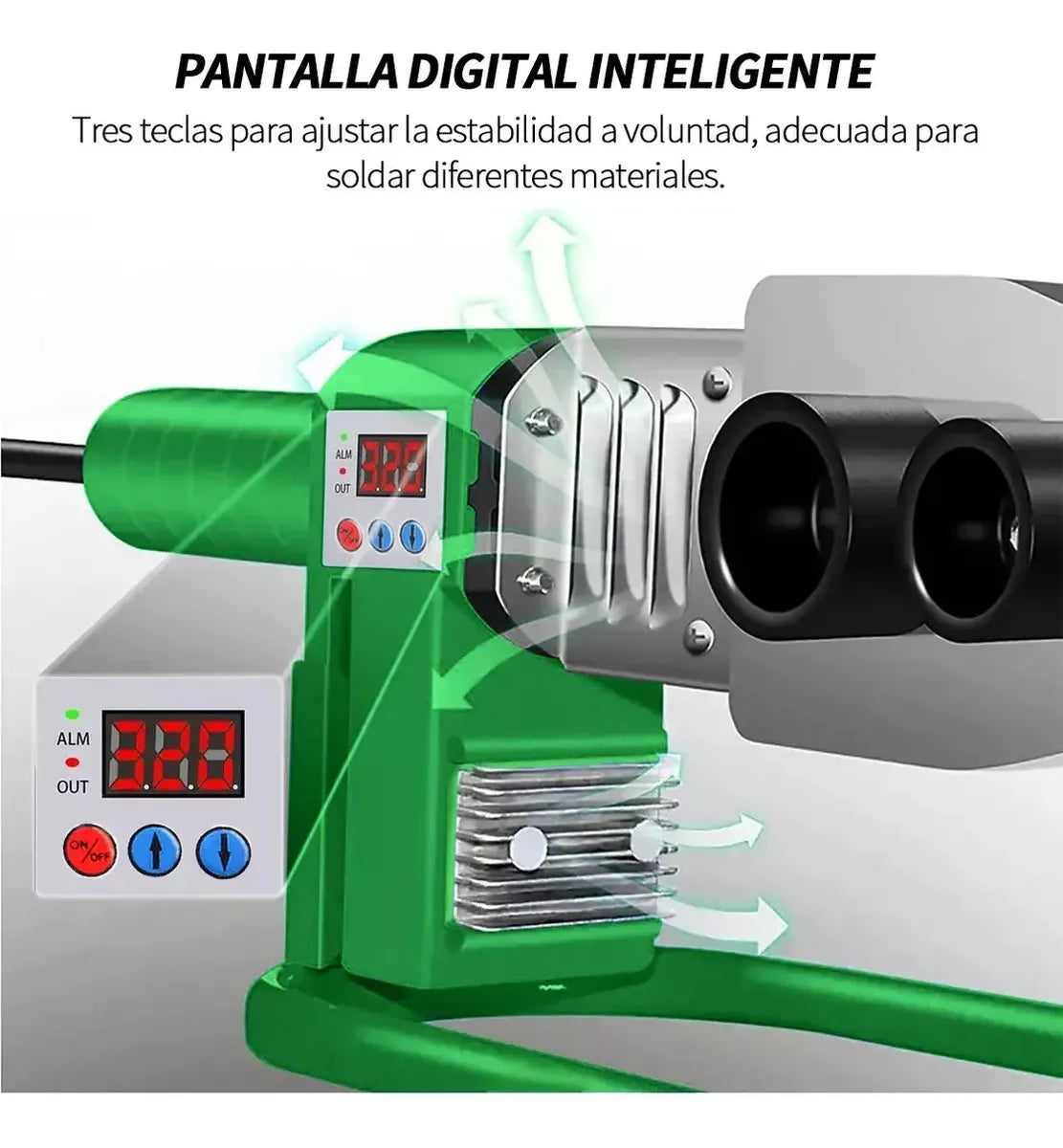 TERMOFUSOR KIT 1000W CON PANTALLA DIGITAL + 6 DADOS + TIJERAS PROFESIONALES