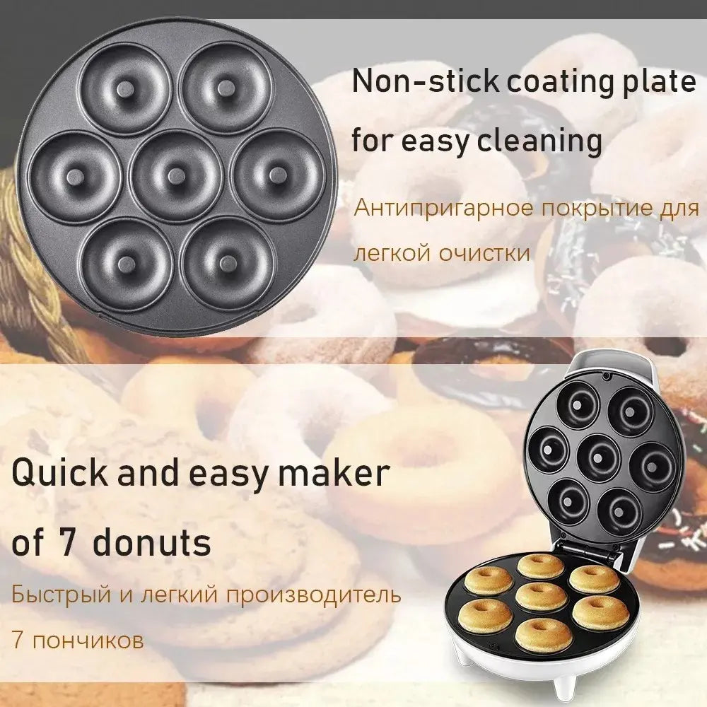 MÁQUINA ELÉCTRICA MINI DONAS ANTIADHERENTE 7 DONUTS