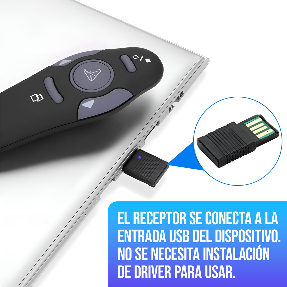 PRESENTADOR LÁSER INALÁMBRICO USB PARA POWERPOINT