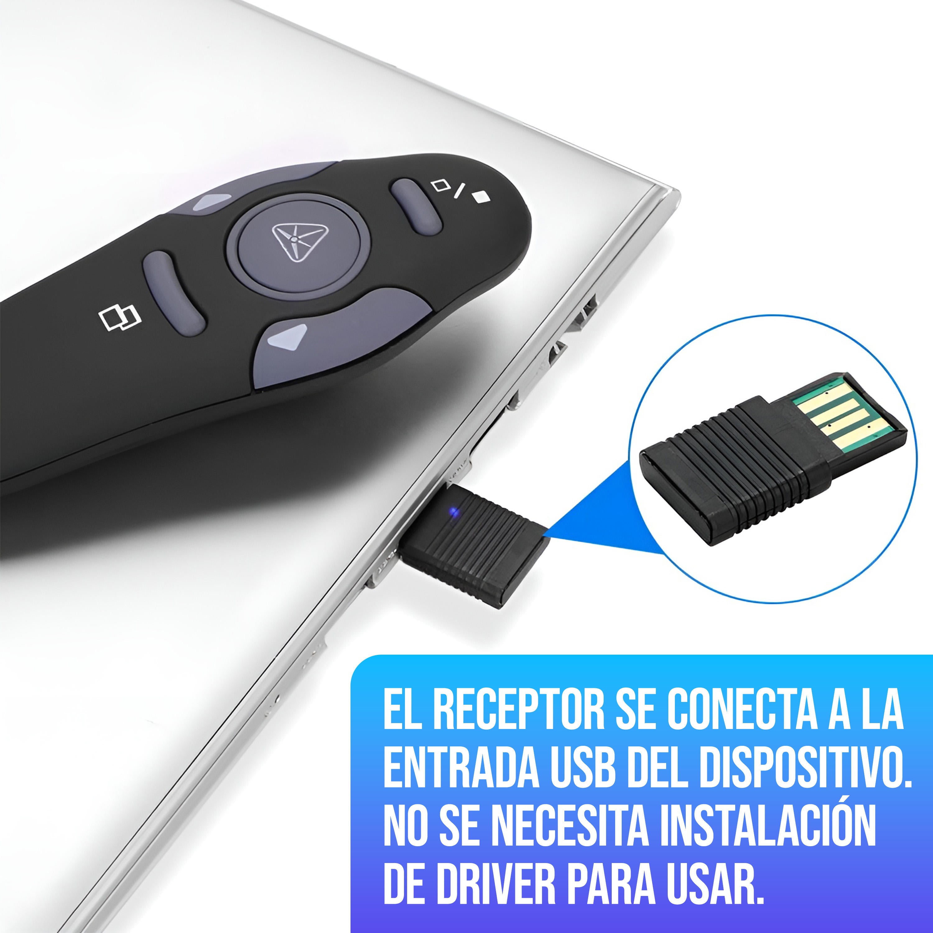 PRESENTADOR LÁSER INALÁMBRICO USB PARA POWERPOINT