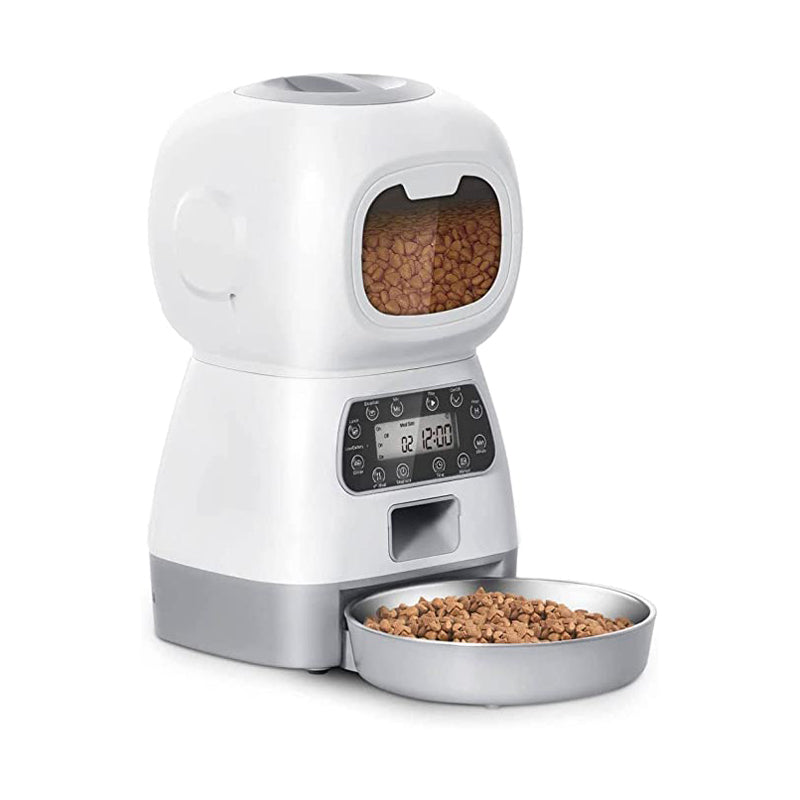 DISPENSADOR AUTOMÁTICO PARA PERROS Y GATOS CON GRABACIÓN DE VOZ